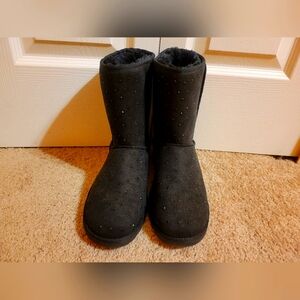 Black Fluffy Winter Boots